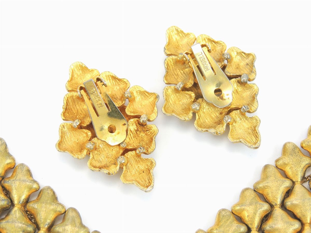 Parure in Metallo Dorato e Satinato, Mosell