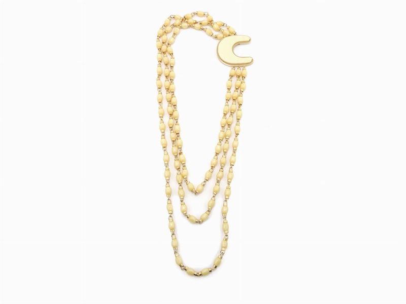 Collana in Metallo Dorato e Resina, Bijoux Cascio