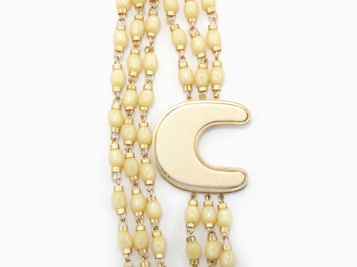 Collana in Metallo Dorato e Resina, Bijoux Cascio