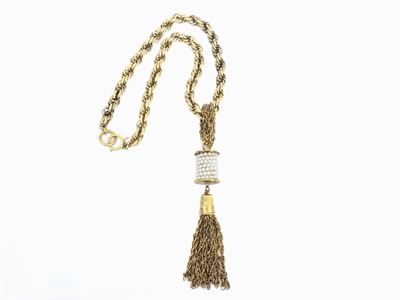 Collana in Metallo Dorato e Perle Simulate, Moschino