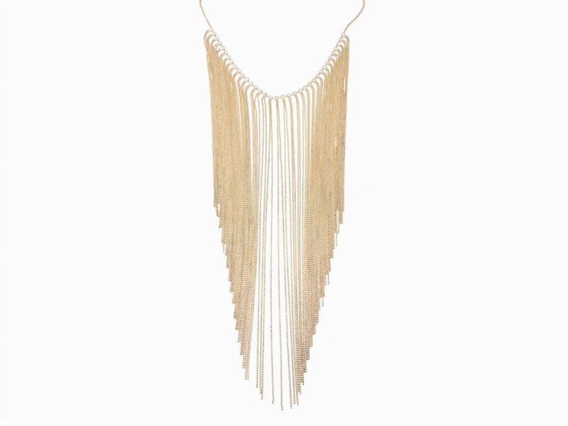 Collana in Metallo Dorato e Strass