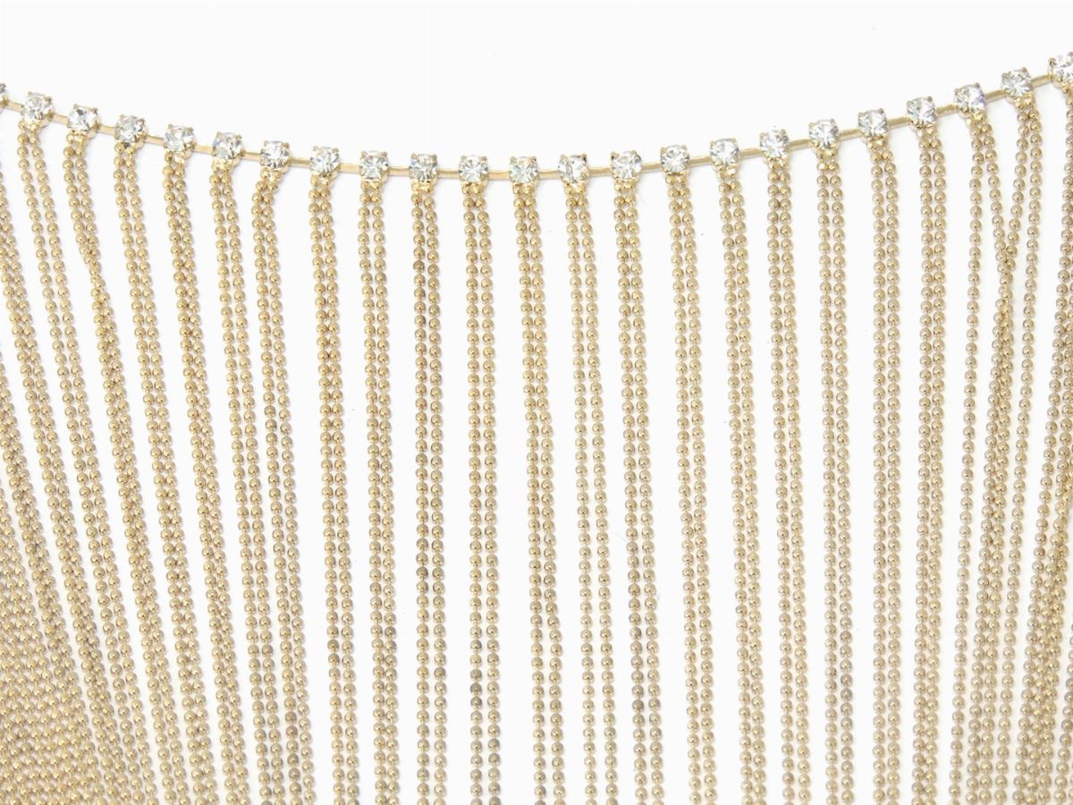 Collana in Metallo Dorato e Strass