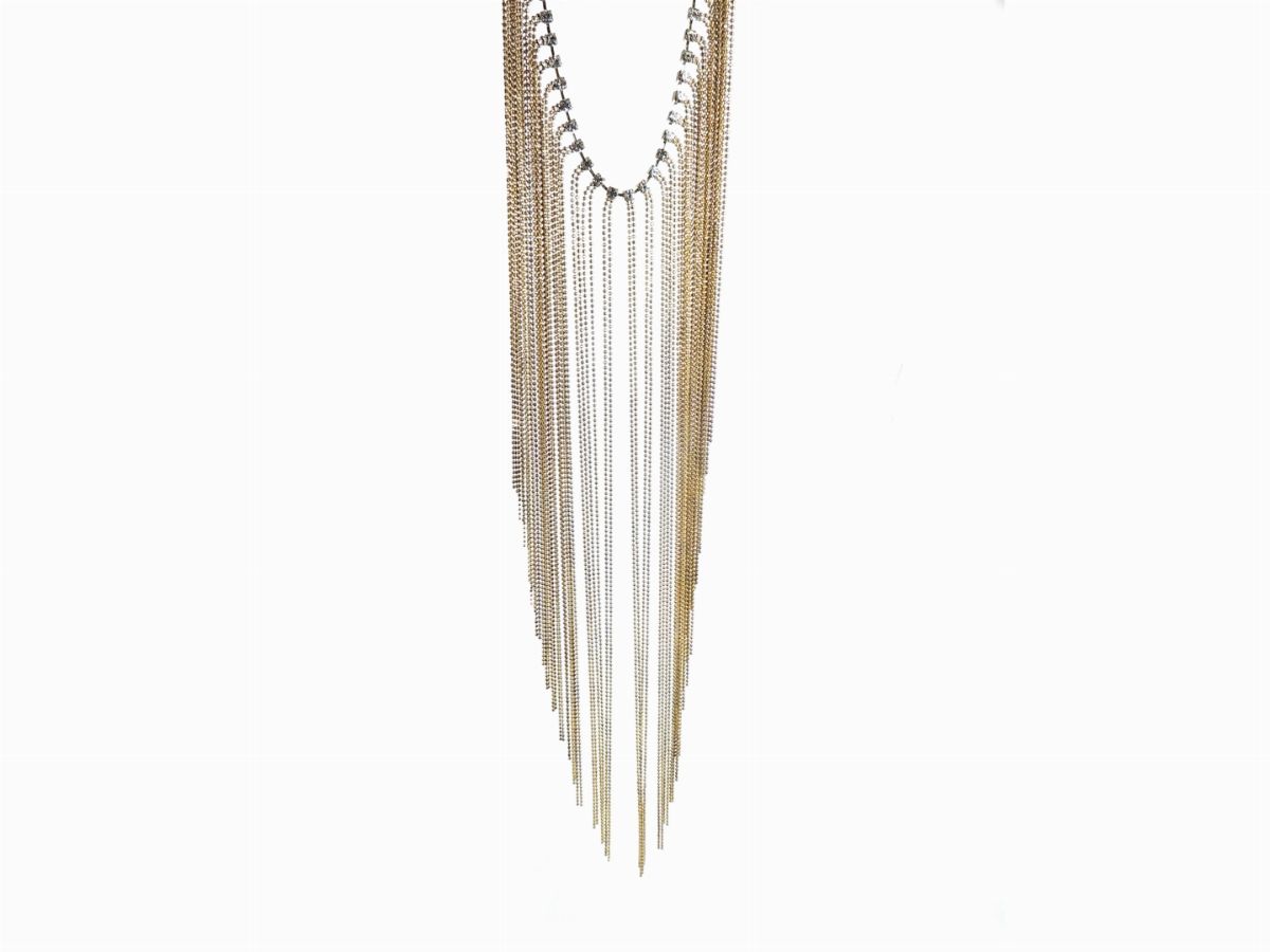 Collana in Metallo Dorato e Strass