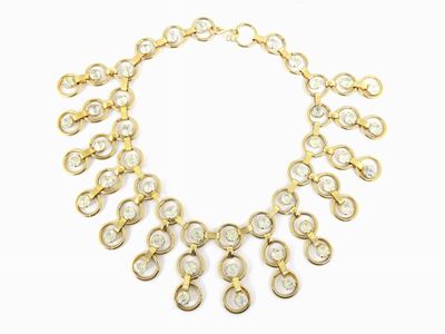 Collana in Metallo Dorato e Strass