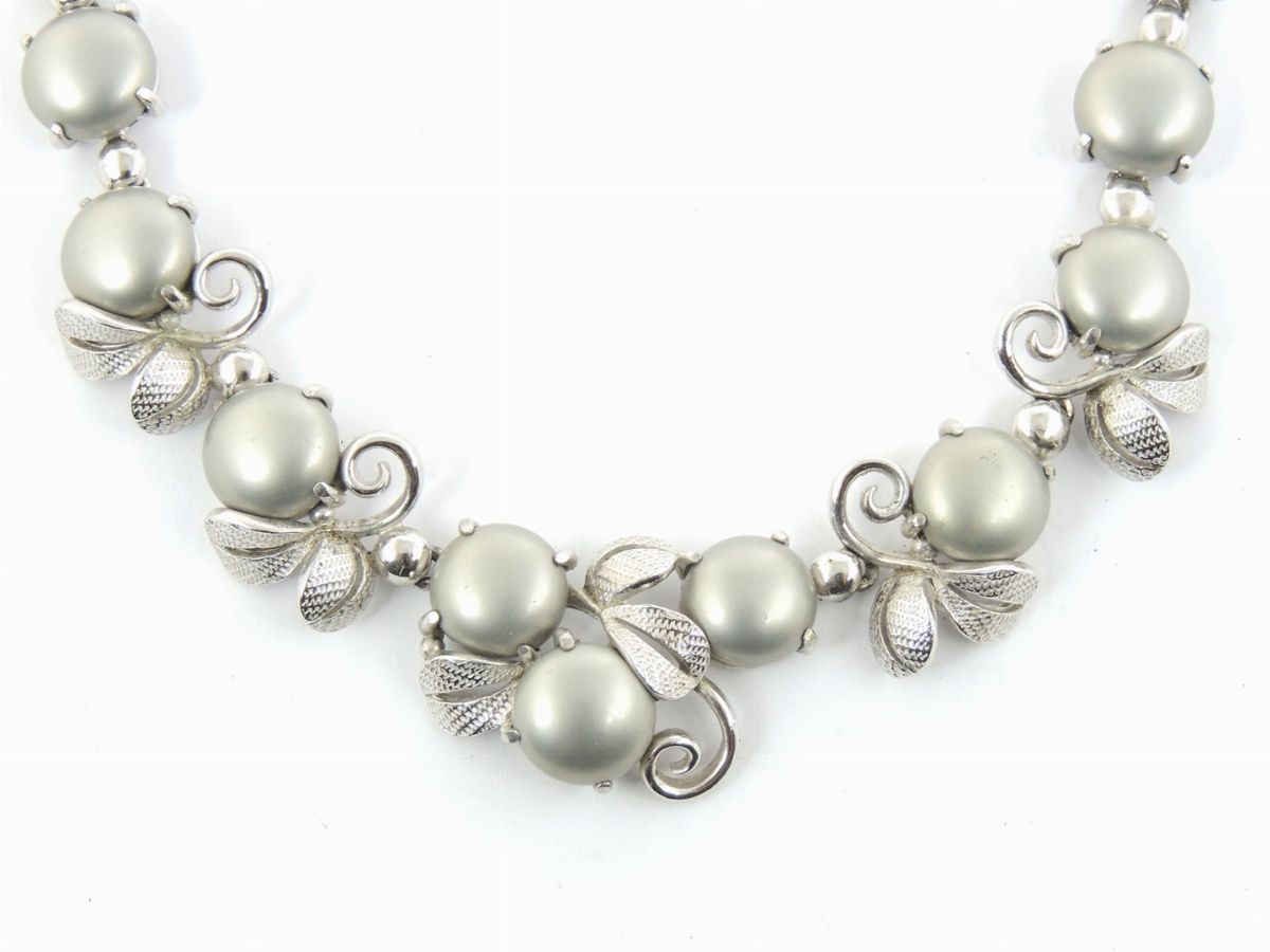Parure in Metallo Argentato e Vetro, Elsa Schiaparelli