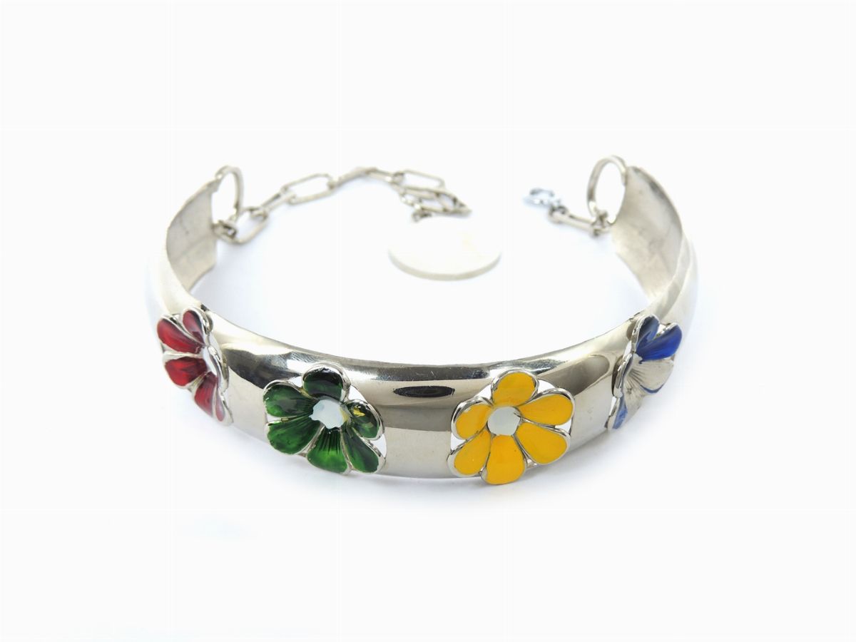 Parure in Metallo Argentato e Smalti, Bijoux Cascio