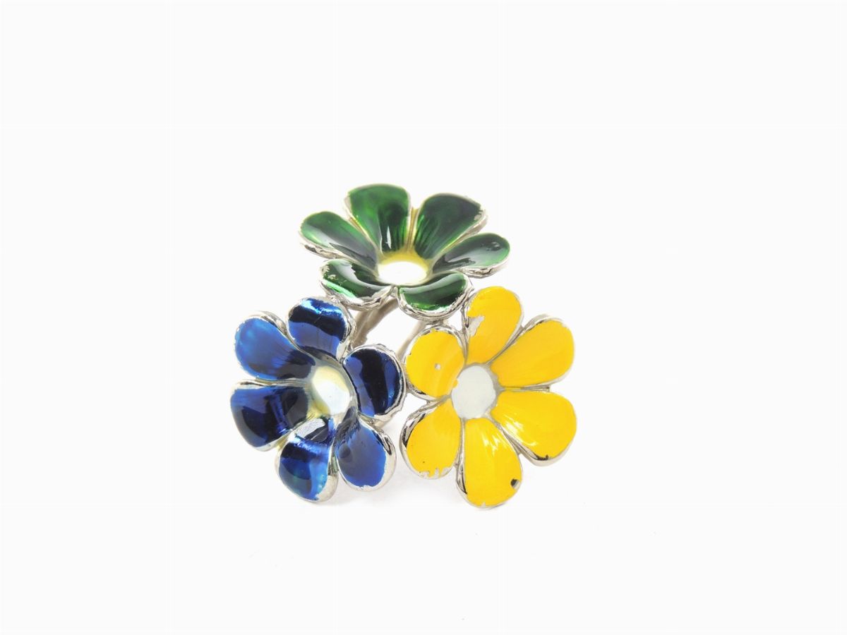 Parure in Metallo Argentato e Smalti, Bijoux Cascio