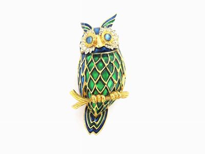 Spilla Animalier in Metallo Dorato e Smalti, Jomaz
