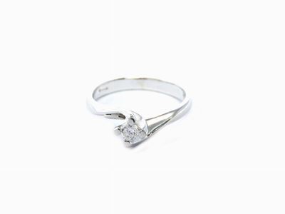 Anello Solitario Meridien in Oro Bianco con Diamante