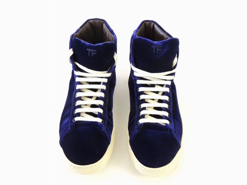 Paio di Sneakers in Velluto Viola, Tom Ford