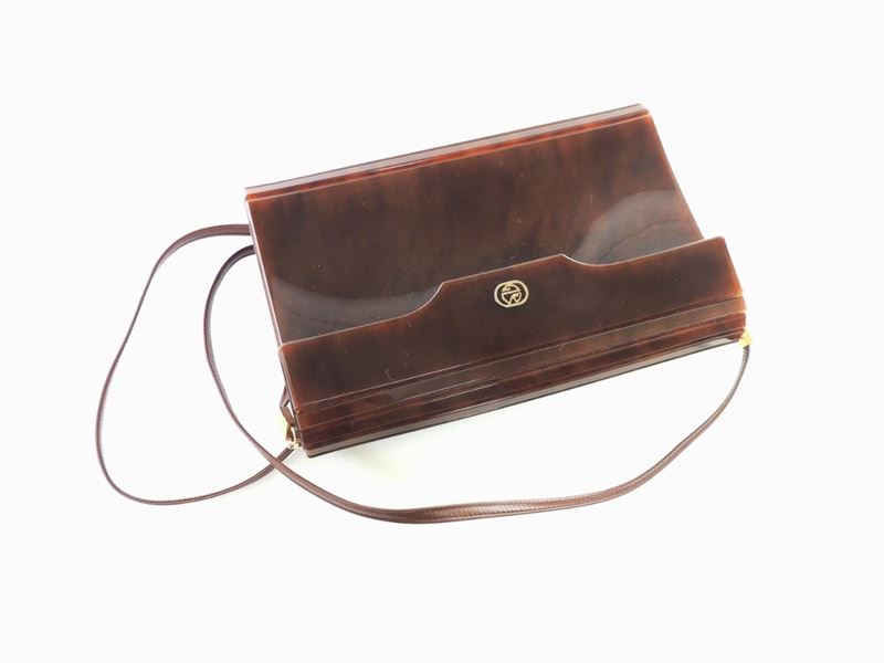 Borsa a Tracolla in Resina Marrone, Maurizio De Giacomi