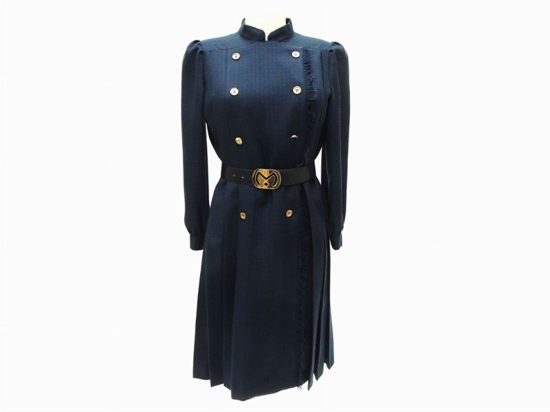 Abito in Cashmere Scozzese Blu e Verde, Mila Schön