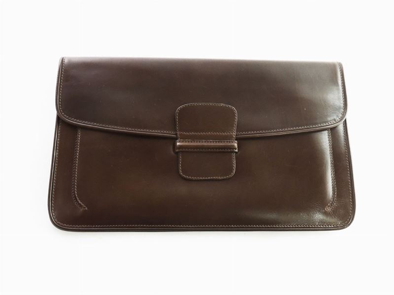 Borsa a Mano in Pelle Marrone, Francois Villon, Paris