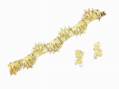 Demi Parure Bracciale e Orecchini in Oro Giallo e Diamanti