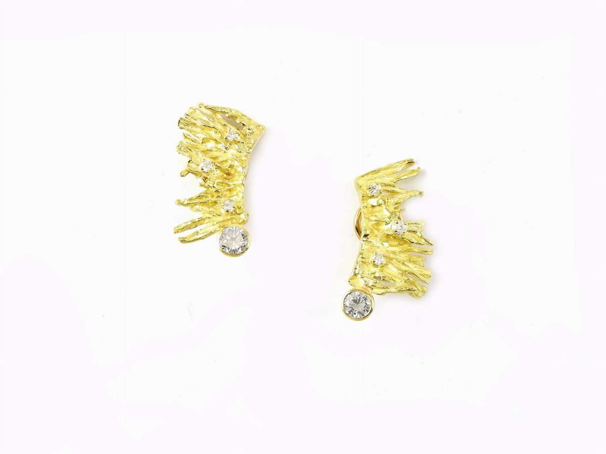 Demi Parure Bracciale e Orecchini in Oro Giallo e Diamanti