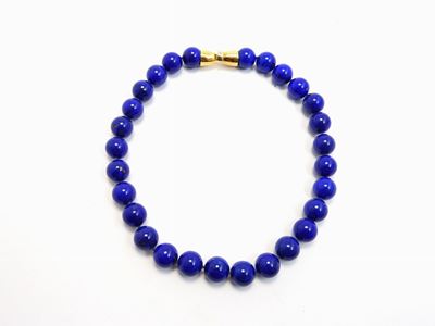 Collana in Lapislazzuli Afgano con Fermezza in Oro Giallo