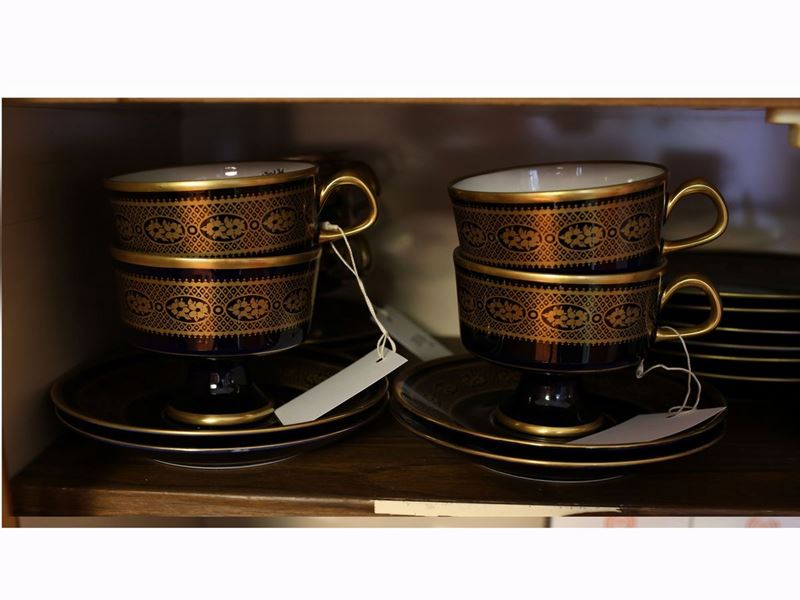 Serie di Sei Tazze da Tea in Porcellana