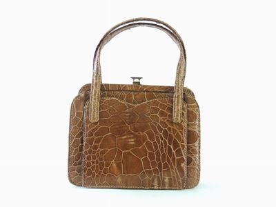 Borsa a Mano in Coccodrillo Color Miele