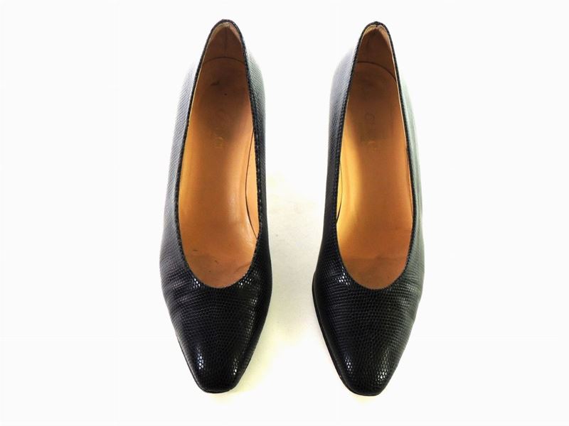 Paio di Décolleté in Lucertola Nera, Gucci