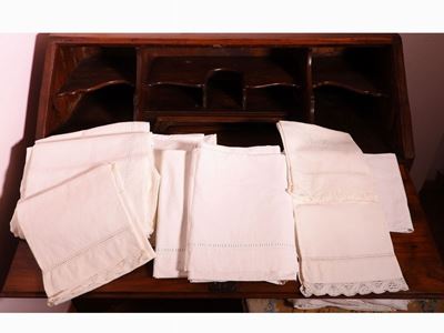 Lotto di Biancheria in Lino e Cotone