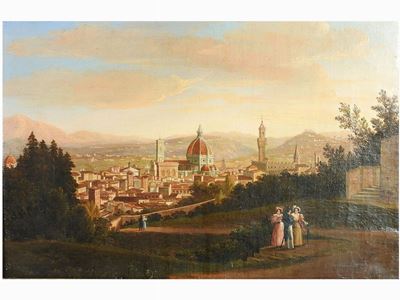 Veduta di Firenze dal Forte Belvedere 1844