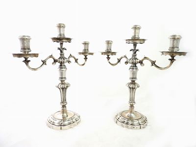 Coppia di Candelabri in Argento