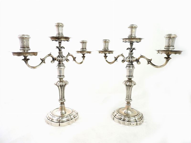 Coppia di Candelabri in Argento