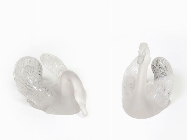 Coppia di sculture in cristallo, Manifattura Lalique