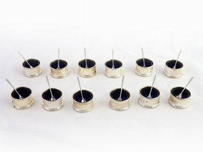 Serie di Salierine in Argento e Vetro Blu