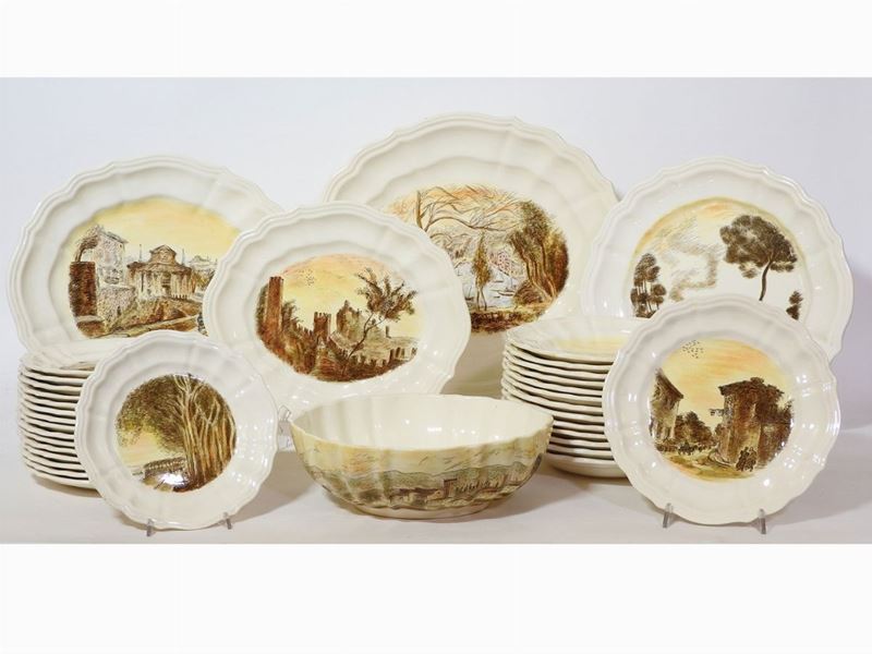 Michele Cascella - Servito di Piatti in Ceramica, Società Ceramica Italiana Laveno, 1950