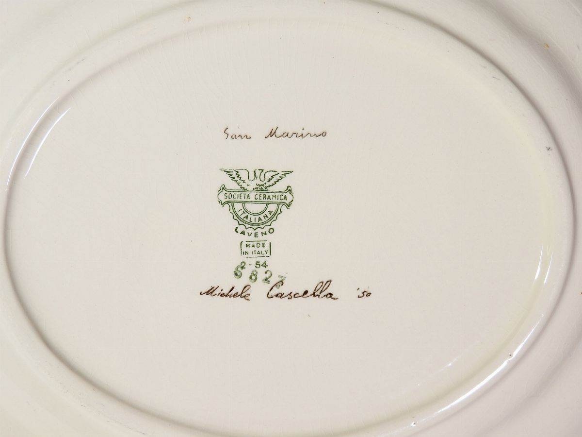 Michele Cascella - Servito di Piatti in Ceramica, Società Ceramica Italiana Laveno, 1950