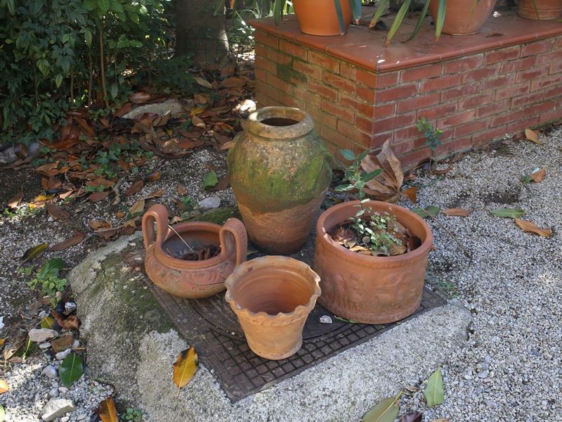 Lotto di Oggetti da Giardino in Terracotta