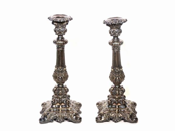 A Couple of Silverplated Candleholders