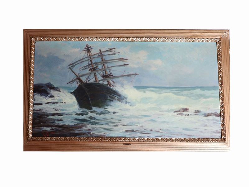 Renuccio Renucci - Marina con Veliero