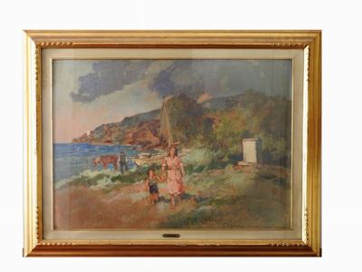 Paesaggio Marino con Figure
