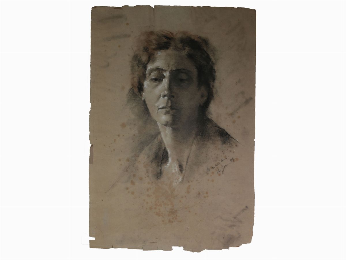 Cerchia di Franz Seraph Von Lenbach (1836-1904) - Due Studi per Ritratto Femminile