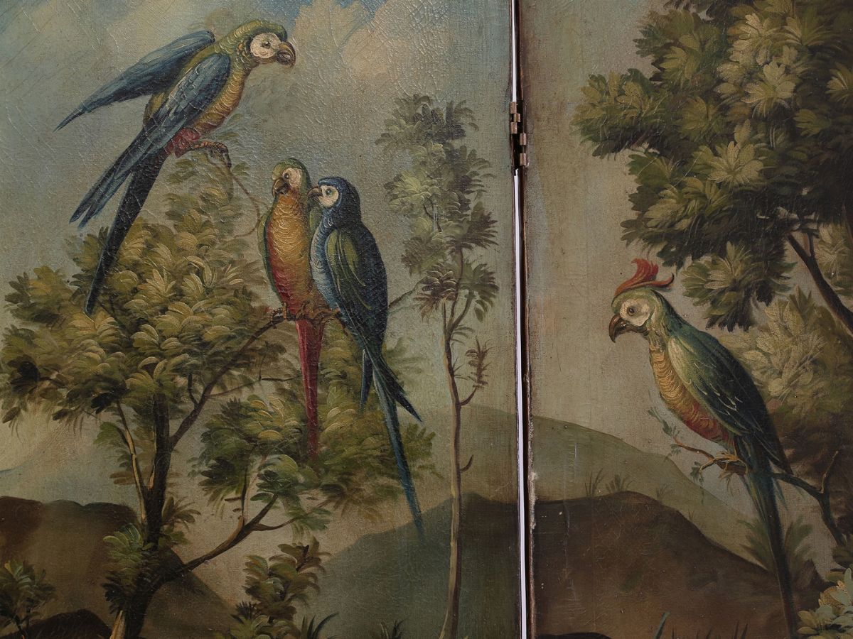 Maniera di Giorgio Duranti, Inizio del XX Secolo - Paravento a Tre Ante in Legno Laccato