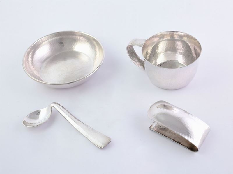 Set da Bambino in Argento Martellato