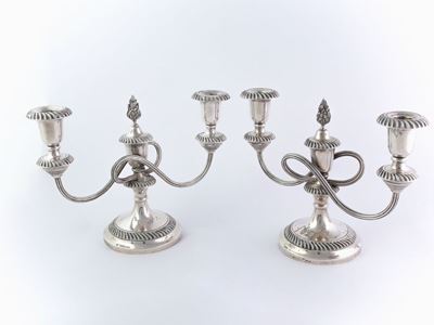 Coppia di Candelieri in Argento