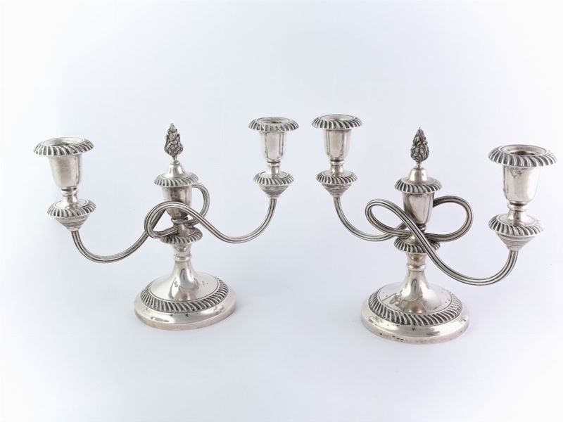Coppia di Candelieri in Argento