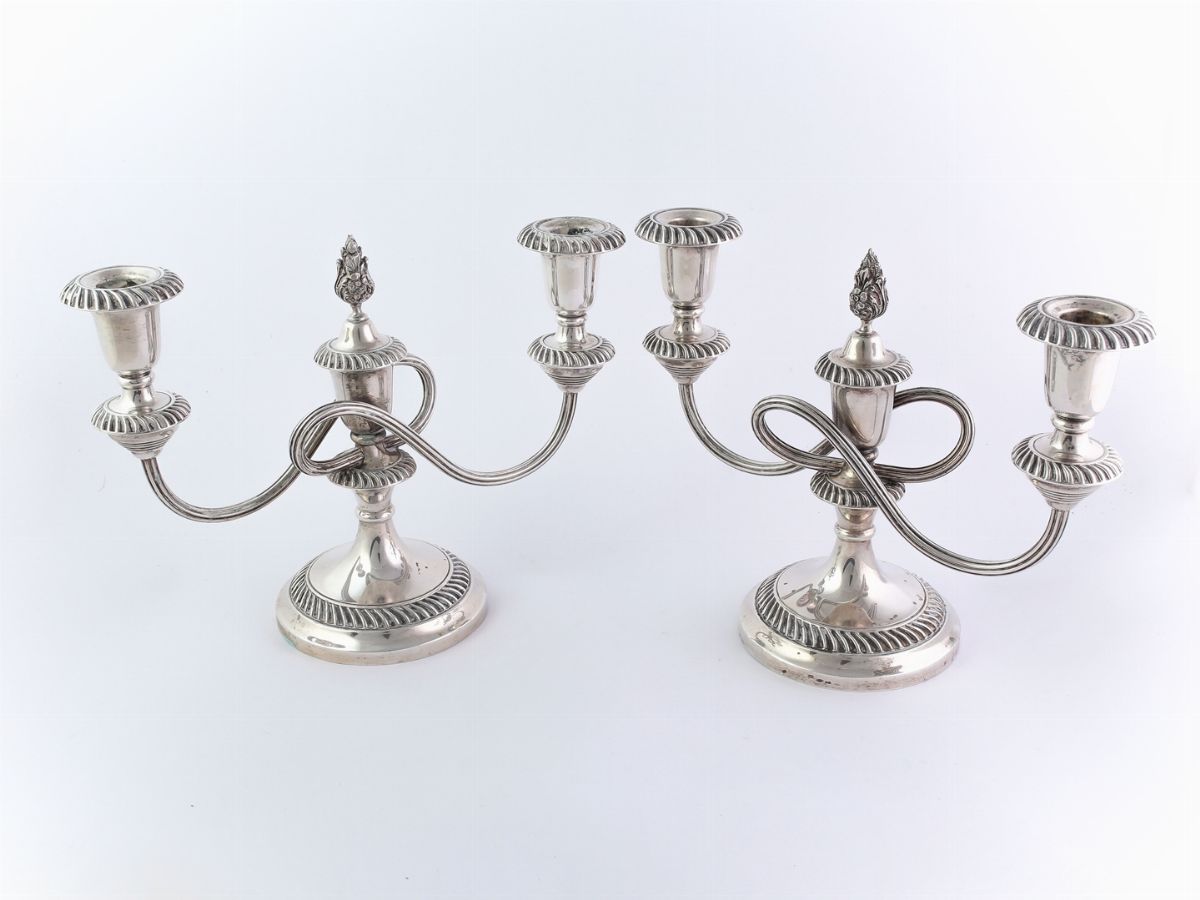 Coppia di Candelieri in Argento