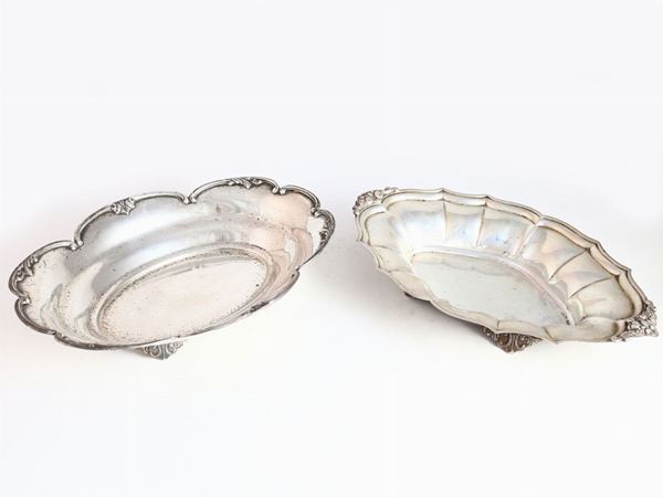 Due cestini centrotavola in argento