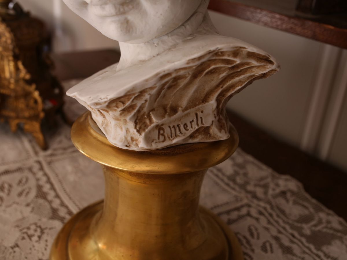 Bruno Merli - Busto di Bambina in Porcellana Biscuit