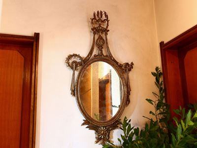 Specchiera in Legno Intagliato e Dorato