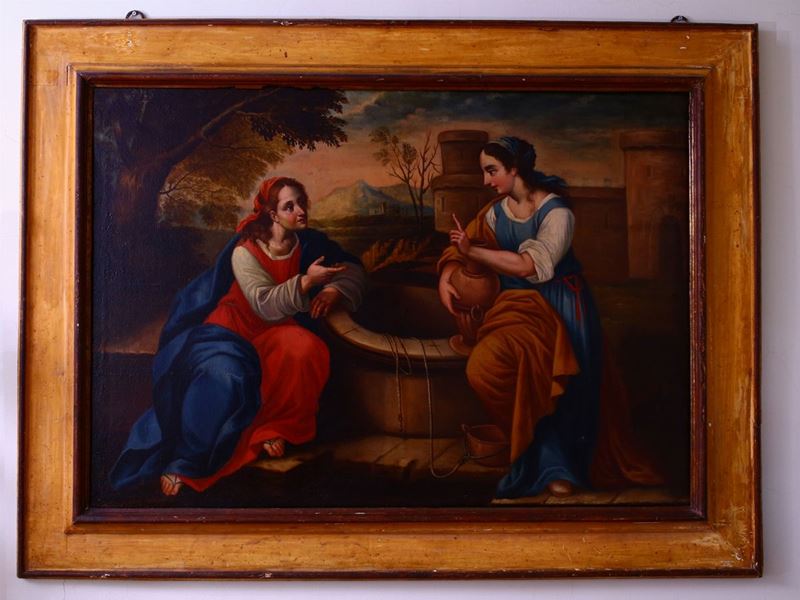Scuola Emiliana del XVIII Secolo - Cristo e la Samaritana al Pozzo
