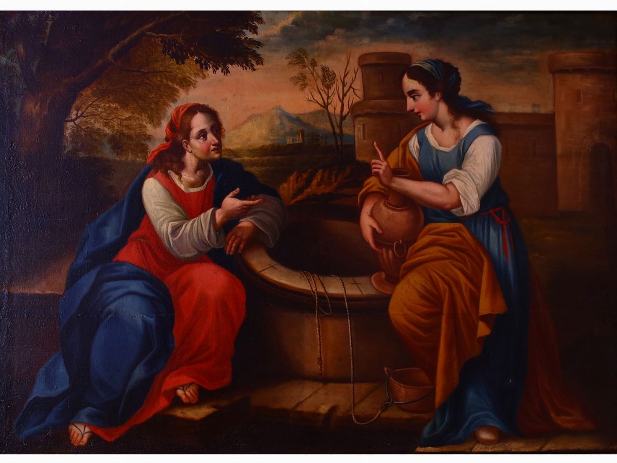 Scuola Emiliana del XVIII Secolo - Cristo e la Samaritana al Pozzo