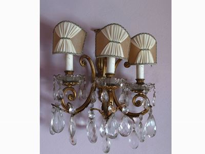 Coppia di Applique in Metallo Dorato