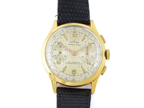 Yellow gold Comex wrist chronograph  (Switzerland, Fifties)  - Auction Jewels and Watches - II - Maison Bibelot - Casa d'Aste Firenze - Milano