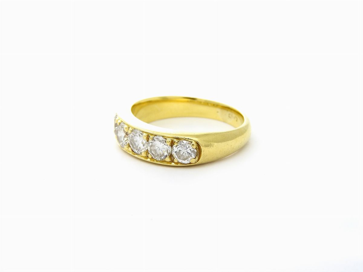 Fedina in Oro Giallo con Diamanti