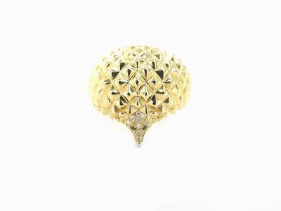 Anello Animalier in Oro Giallo 585/1000 con Diamanti Incolori e Neri